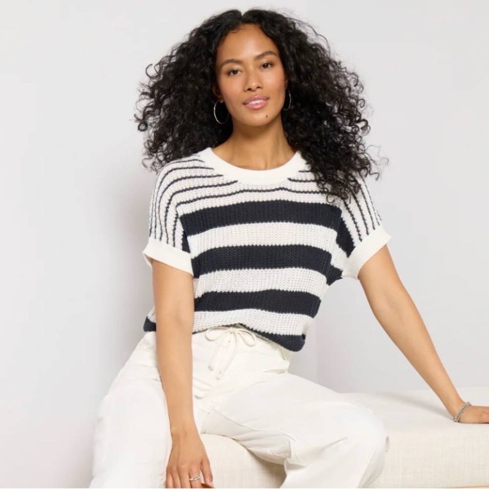 Evereve | Ivy Open Weave Tee Sweater Top | Sz M